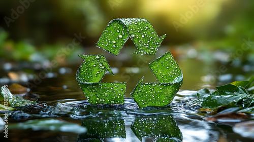 Green Leaf Recycling Symbol...