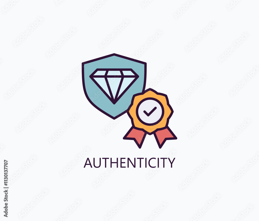Fototapeta premium Authenticity Vector, Icon Or Logo Sign Symbol Illustration 