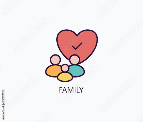 Family Vector, Icon Or Logo Sign Symbol Illustration 