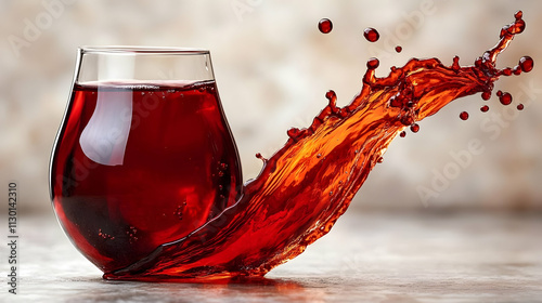 Red Liquid Splashing from G...