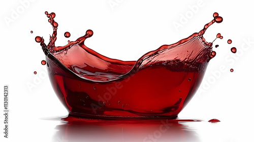 Red Liquid Splashing, Dynam...