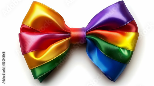 Rainbow Ribbon Bow: Vibrant...