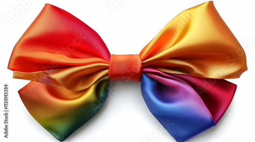 Rainbow Ribbon Bow: Vibrant...