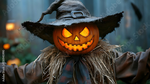 Spooky Scarecrow Pumpkin Ha...