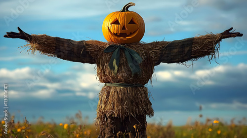 Scarecrow with Pumpkin Head...