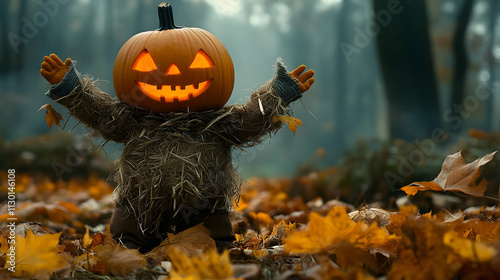 Jack-o'-lantern Scarecrow A...