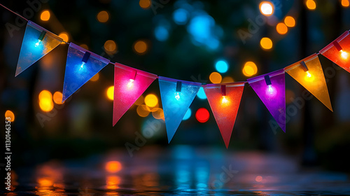 Glowing Festive Flags Illum...