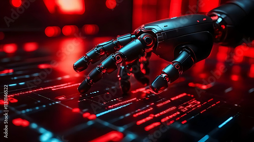 Robot Hand Interacts with D...