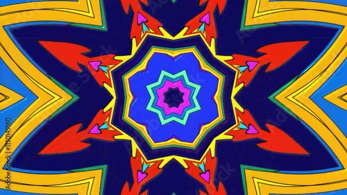 	
Abstract colorful psychedelic video for summer music festival	
