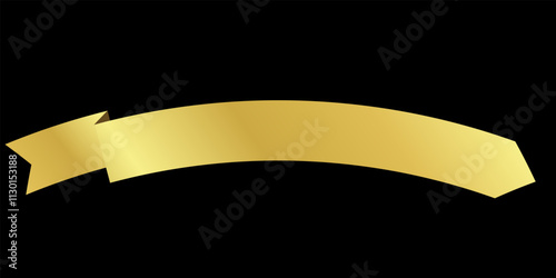 Gold Ribbon curved Elegant and Luxurious tag banner blank editable