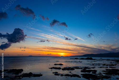 夕暮れ時の海