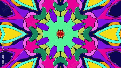 	
Abstract colorful psychedelic video for summer music festival	
