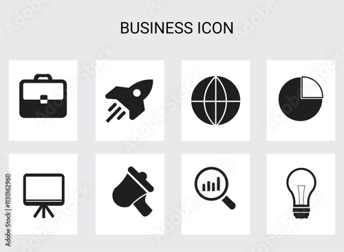Set of Business icons. web icon set. Outline icons collection. line style. Money, bank, contact, infographic.Print