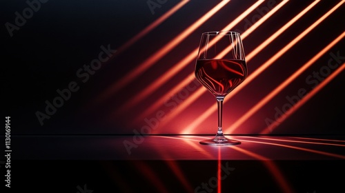 Red Wine Glass in Dramatic Lighting: A Still Life