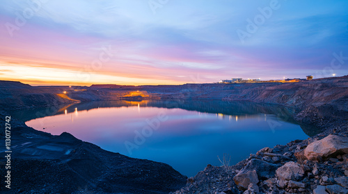 Rio Tinto Mine at Dusk in Huelva, Spain photo