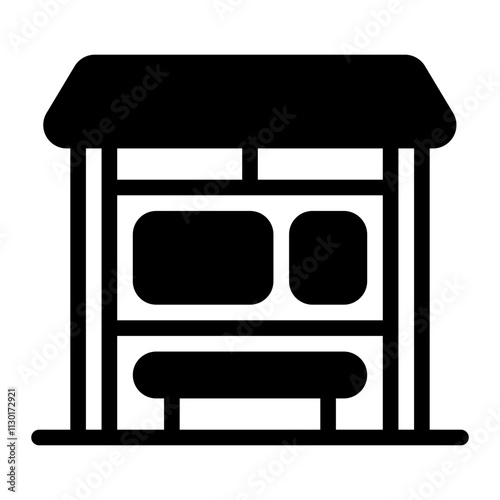 Bus Stop Glyph Icon