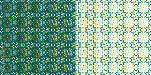 Oriental Ornament Pattern on Green Pastel Neon Theme