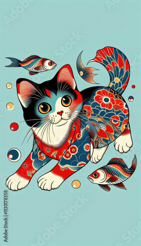 浮世絵（Ukiyo-e）／猫	 photo