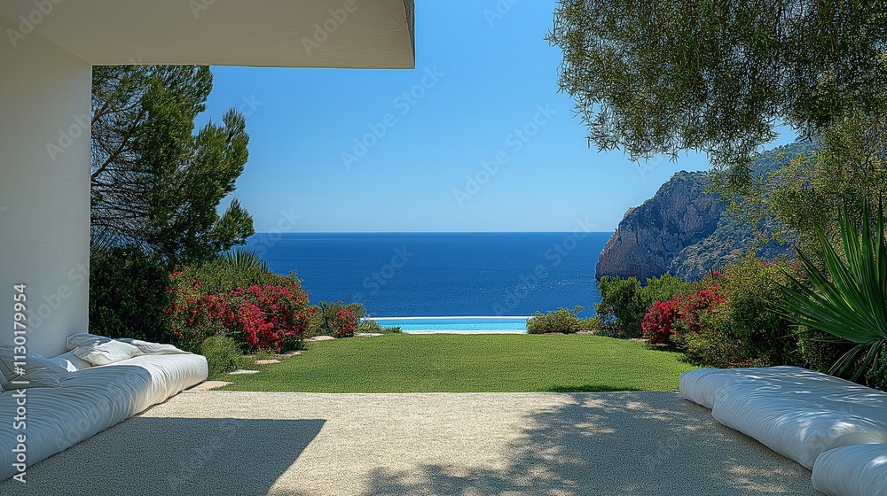 Obraz premium Villa with pool by the sea with amazing views