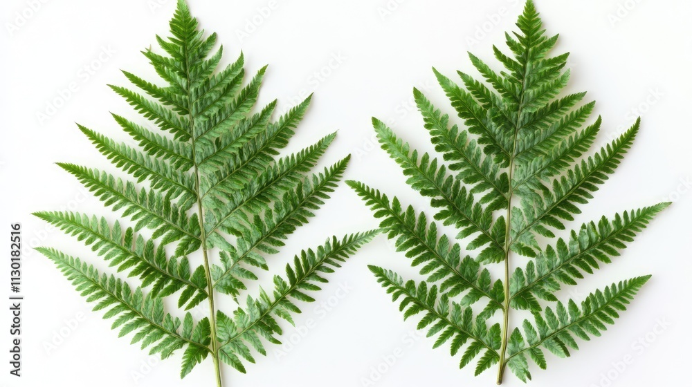 custom made wallpaper toronto digitalTropical fern leaves displayed on a white background highlighting their intricate textures and natural beauty from a top view perspective