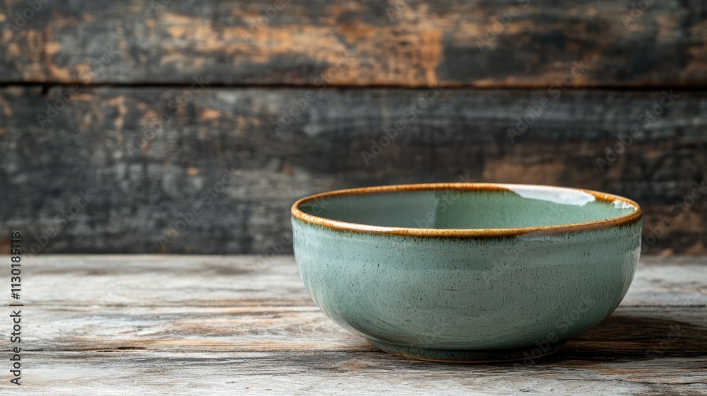 Ceramic bowl on rustic wooden tabletop ideal for showcasing culinary presentations and home cooking inspirations Ceramic bowl on rustic wooden tabletop ideal for showcasing culinary presentations and home cooking inspirations
