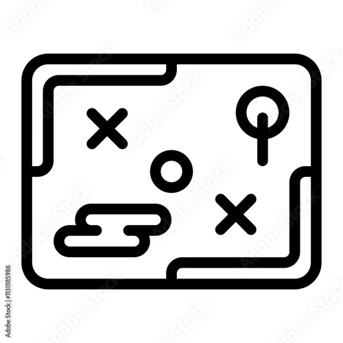 Map Game Line Icon