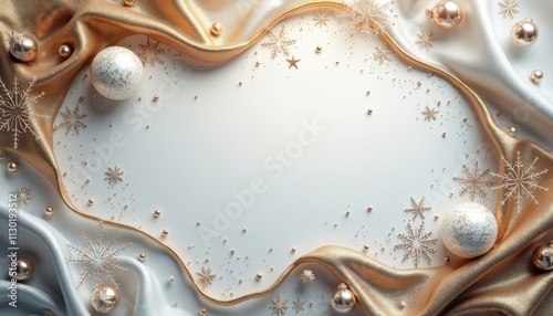 christmas and winter luxurious background with golden and silver accents photo