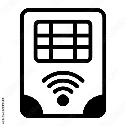 Smart Alarm Glyph Icon