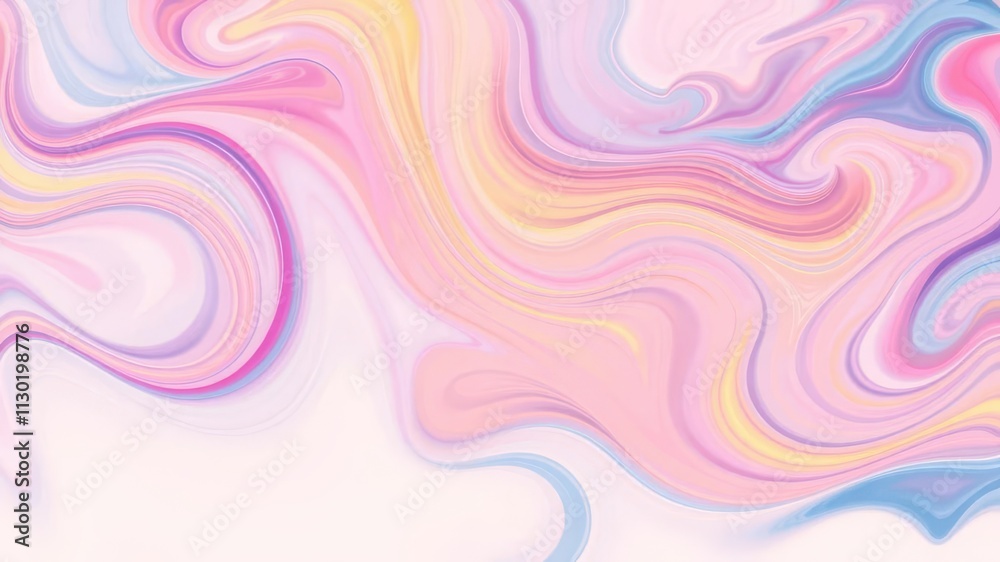Obraz premium Vibrant swirls of pastel colors blending together on a neutral background, design, abstract, calming