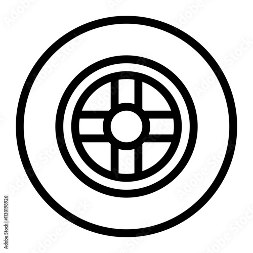 Tire Car Line Icon