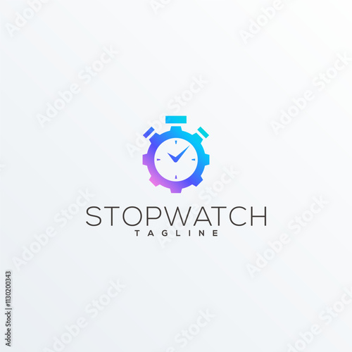 Stopwatch Modern Logo Veector