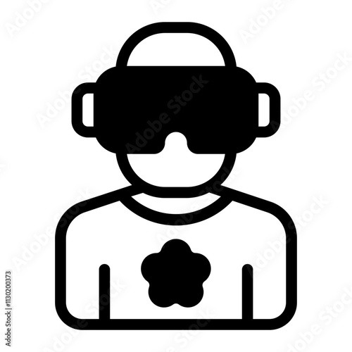 Virtual Reality Glyph Icon