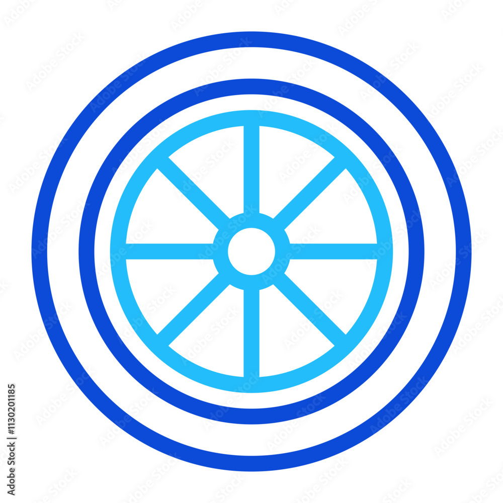 Fototapeta premium Wheel Duoline Icon
