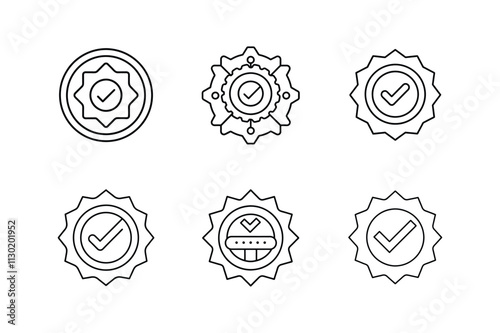 quality control icon line art vector illustration