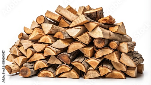 Wallpaper Mural Stack of firewood isolated on white background, firewood, stack, isolated, logs, timber, woodpile, fire, preparation, nature, camping Torontodigital.ca