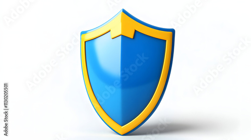 Free Download Shield depicting protection. shield 3d icon. Protection, defense and security concept symbol: blue and yellow shield on isolated on white background - GFXLoad