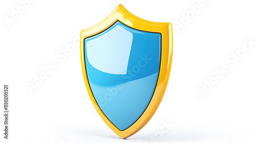 Free Download Shield depicting protection. shield 3d icon. Protection, defense and security concept symbol: blue and yellow shield on isolated on white background - GFXLoad