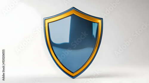 Free Download Shield depicting protection. shield 3d icon. Protection, defense and security concept symbol: blue and yellow shield on isolated on white background - GFXLoad