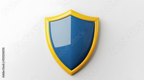 Free Download Shield depicting protection. shield 3d icon. Protection, defense and security concept symbol: blue and yellow shield on isolated on white background - GFXLoad
