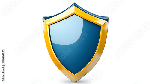 Free Download Shield depicting protection. shield 3d icon. Protection, defense and security concept symbol: blue and yellow shield on isolated on white background - GFXLoad