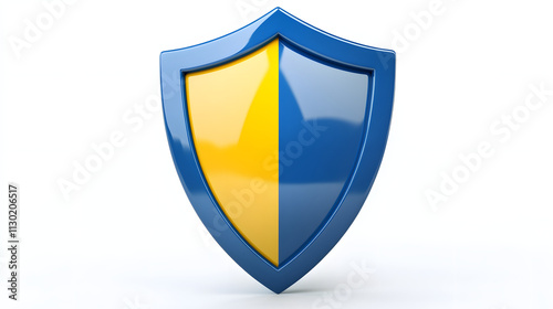 Free Download Shield depicting protection. shield 3d icon. Protection, defense and security concept symbol: blue and yellow shield on isolated on white background - GFXLoad
