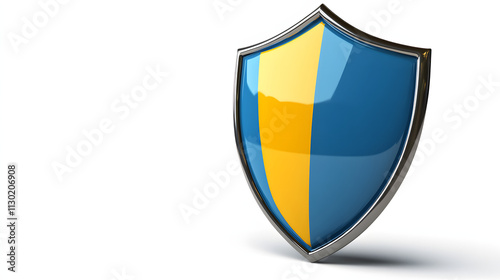 Shield depicting protection. shield 3d icon. Protection, defense and security concept symbol: blue and yellow shield on isolated on white background Free Download Shield depicting protection. shield 3d icon. Protection, defense and security concept symbol: blue and yellow shield on isolated on white background - GFXLoad