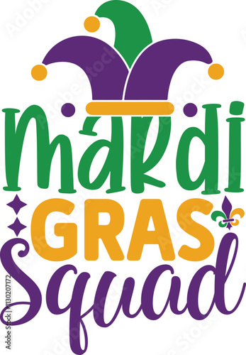 mardi gras squad SVG