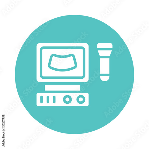 Ultrasound machine Vector Gylph Icon. Eps 10 File