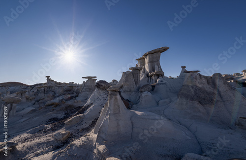 Rock formations in the Valley of Dreams East, located just west of the Ah-Shi-Sle-Pah Wilderness, New Mexico.