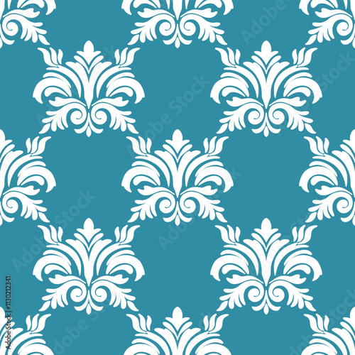 Damask seamless pattern element. Vector classical luxury old fashioned damask ornament, royal victorian seamless texture for wallpapers, textile, wrapping. Vintage exquisite floral baroque template.