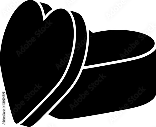 Heart shaped gift box  silhouette.
Opened Heart shaped Valentine's Day gift box  silhouette.
Transparent background.