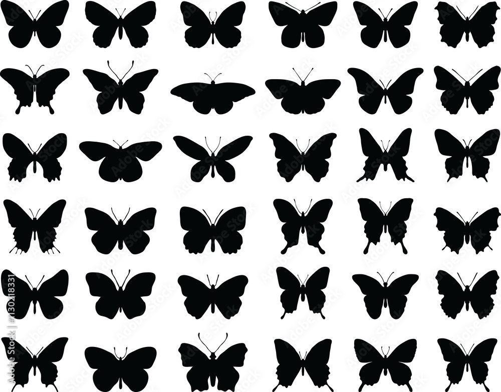 Obraz premium Silhouettes of butterflies 