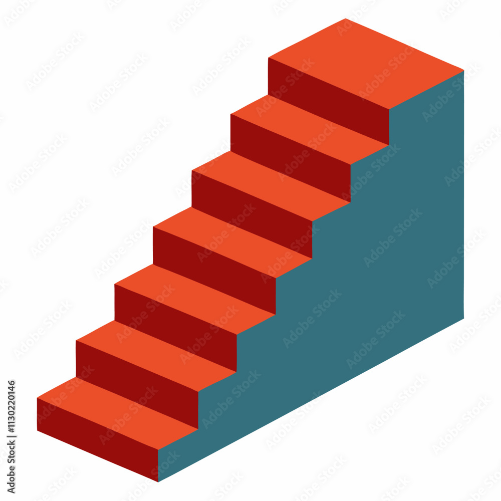 Fototapeta premium staircase 3d shape vector icon on white background