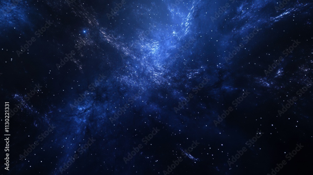 Naklejka premium stunning view of starry night sky filled with vibrant purple hues and countless stars, evoking sense of wonder and tranquility